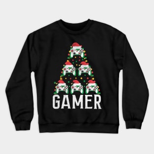 Game Controller Christmas Tree Gamer Christmas Ugly Sweater Video Gaming Xmas Pajama Crewneck Sweatshirt